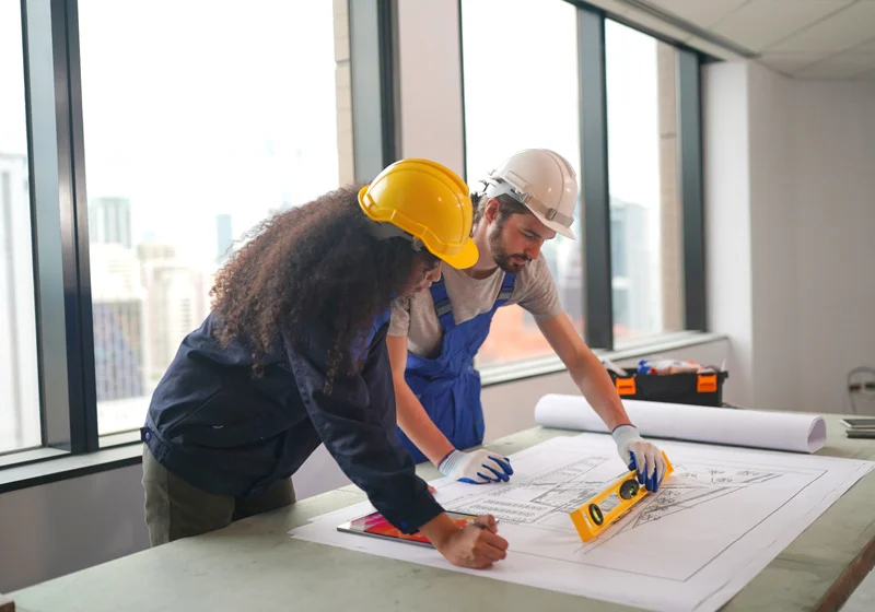 builder at the construction site