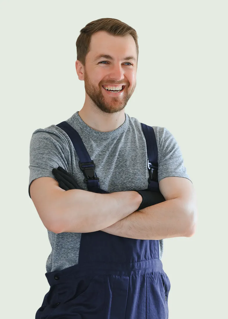 construction worker in new house