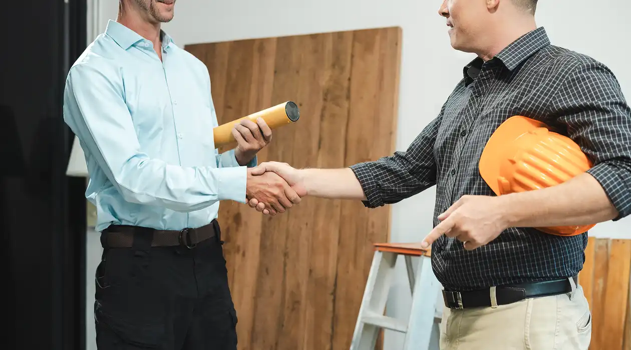 sitting and choosing parquet woman and man