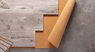 laminate wood floor at cork background texture