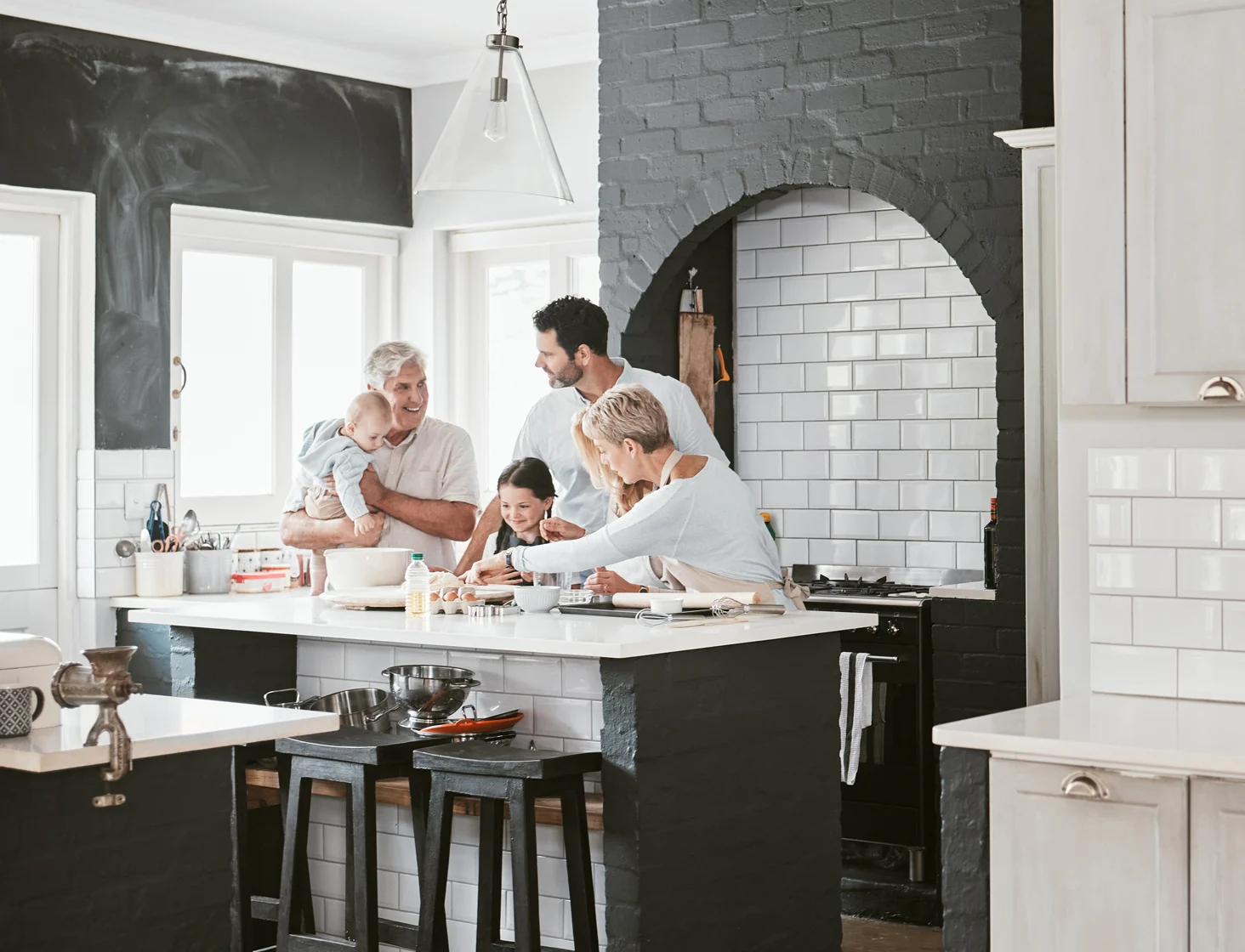 big family baking and learning project