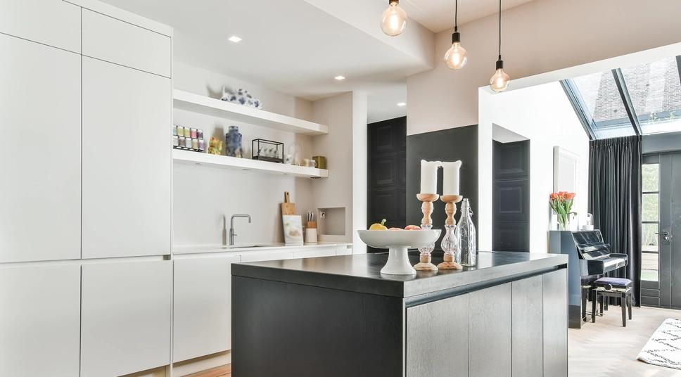 contemporary kitchen and dining