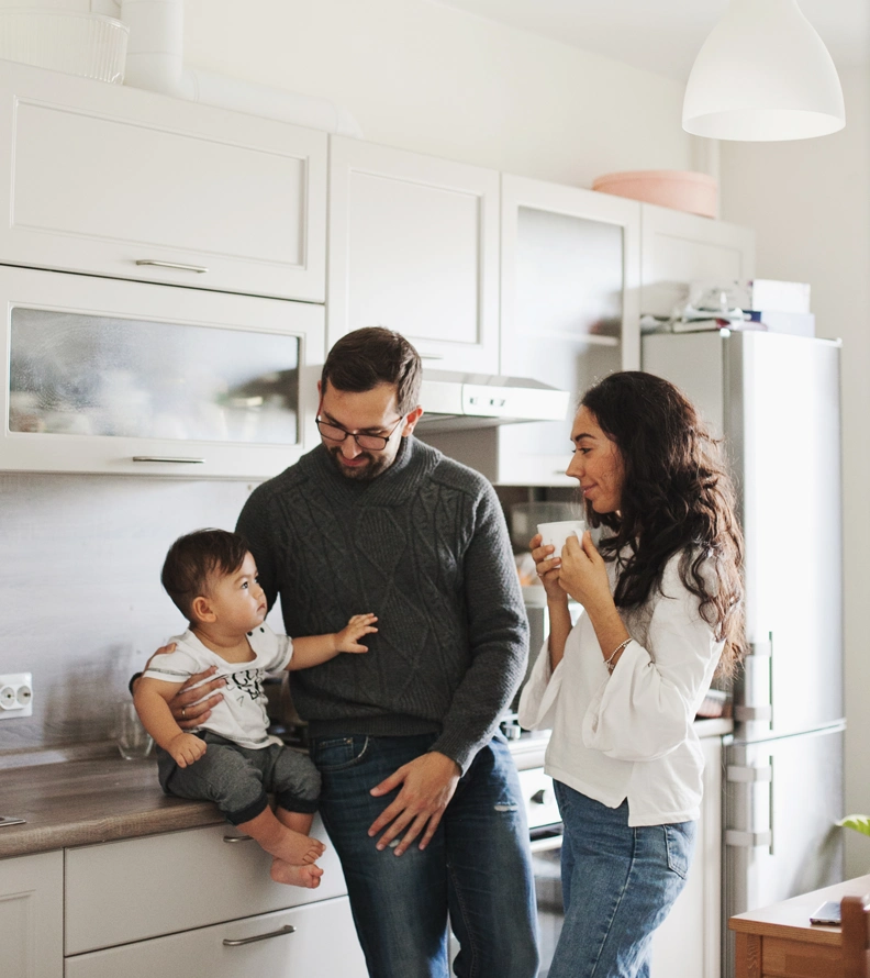 happy family with a little boy