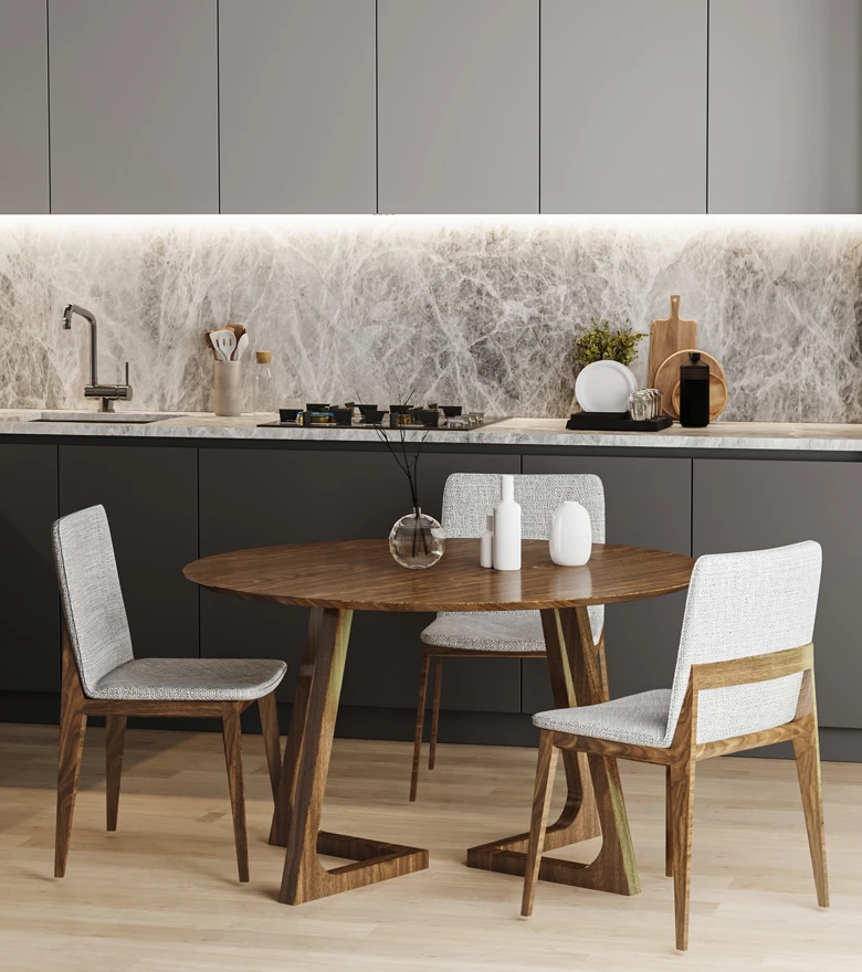 Modern interior table kitchen