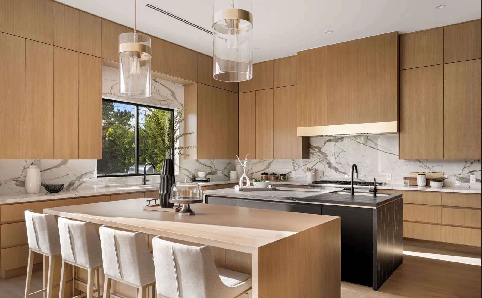 modern kitchen with wooden