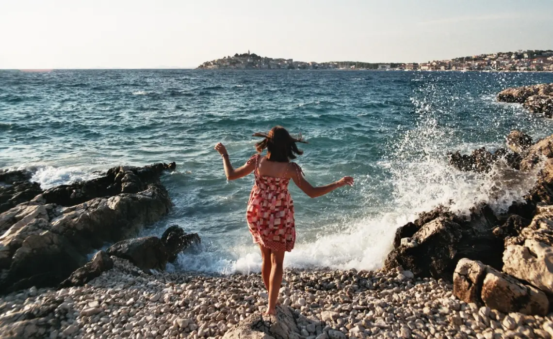 beach sea coast water rock
