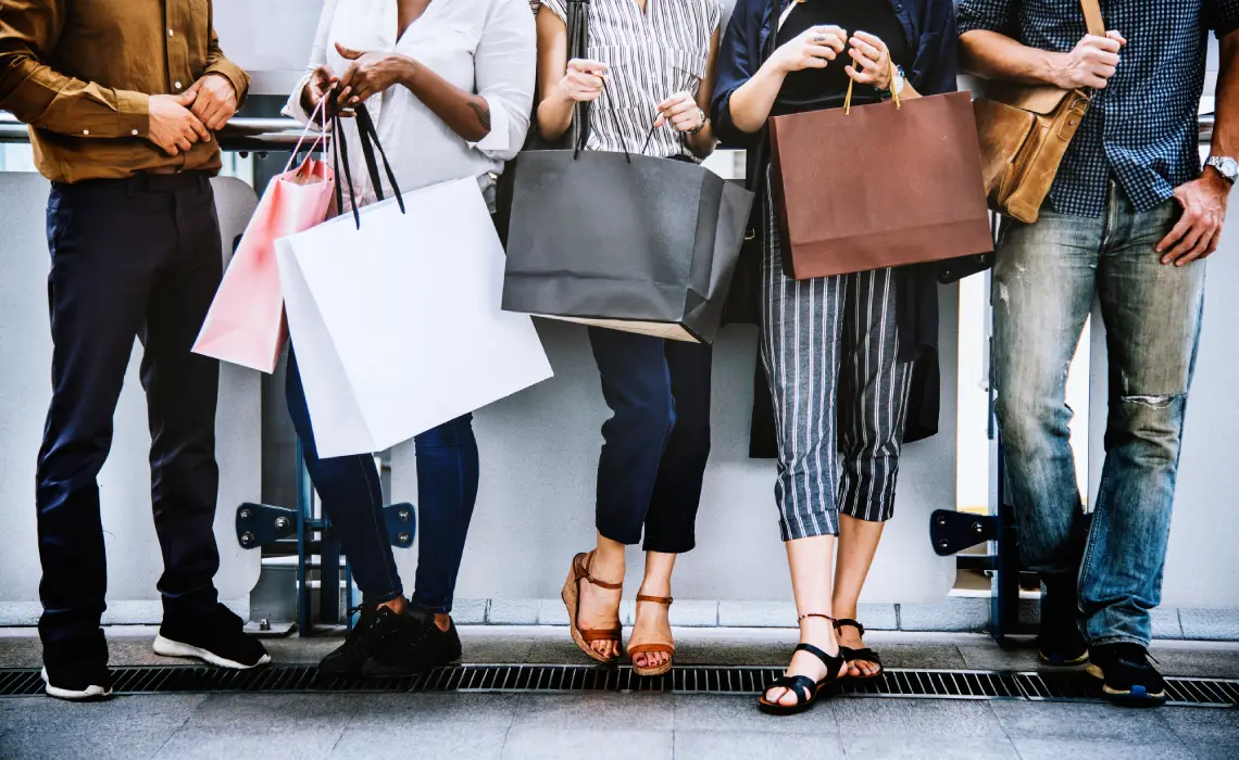 female friends out shopping together