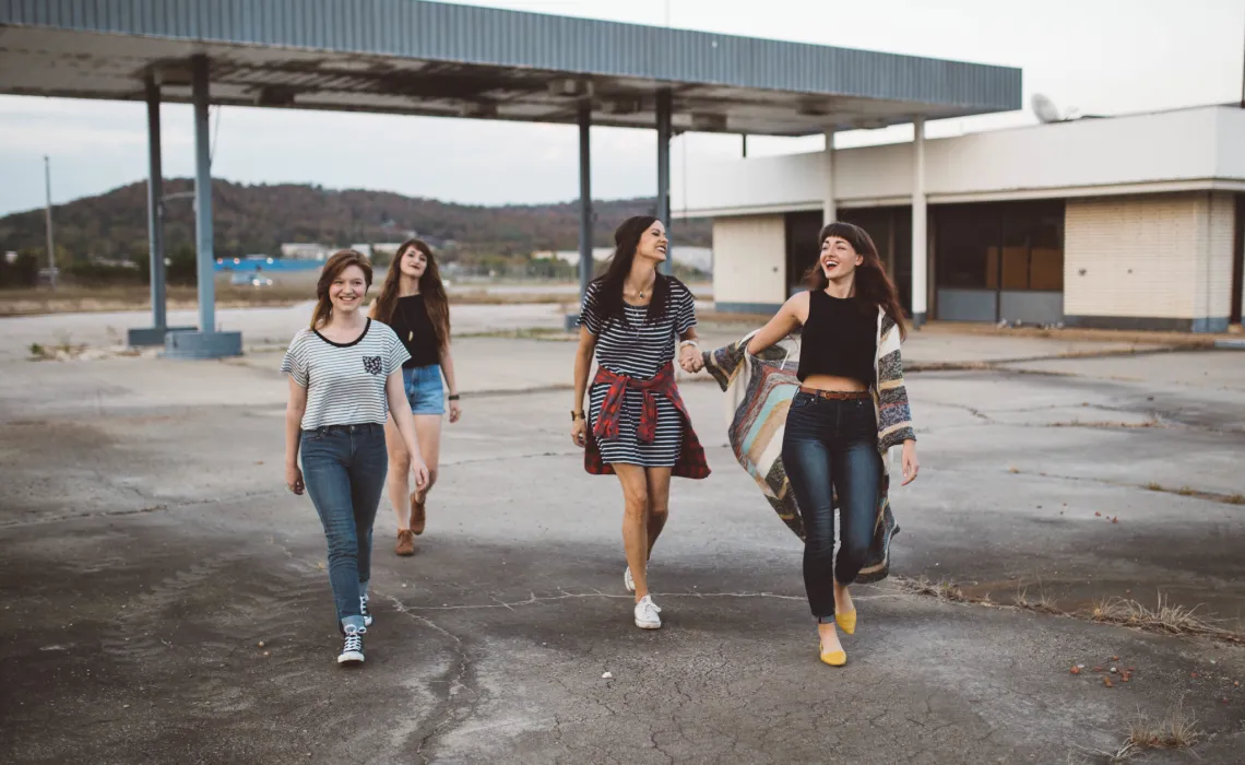 group young fashion friendship