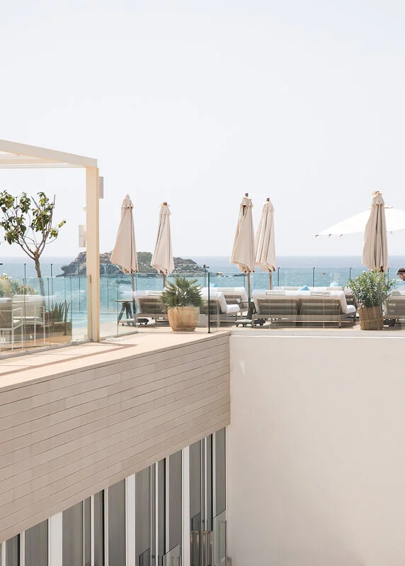 skyline terrace view in roof top building