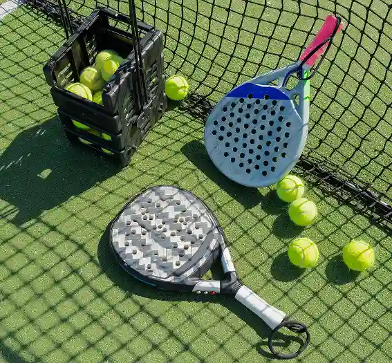 paddle racket with a ball ready to play the fastes
