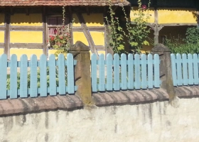 fence farm villa house roof building