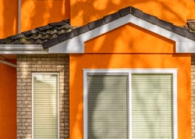 Orange wall luxury house