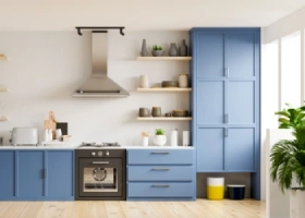 Blue Modern kitchen set interior