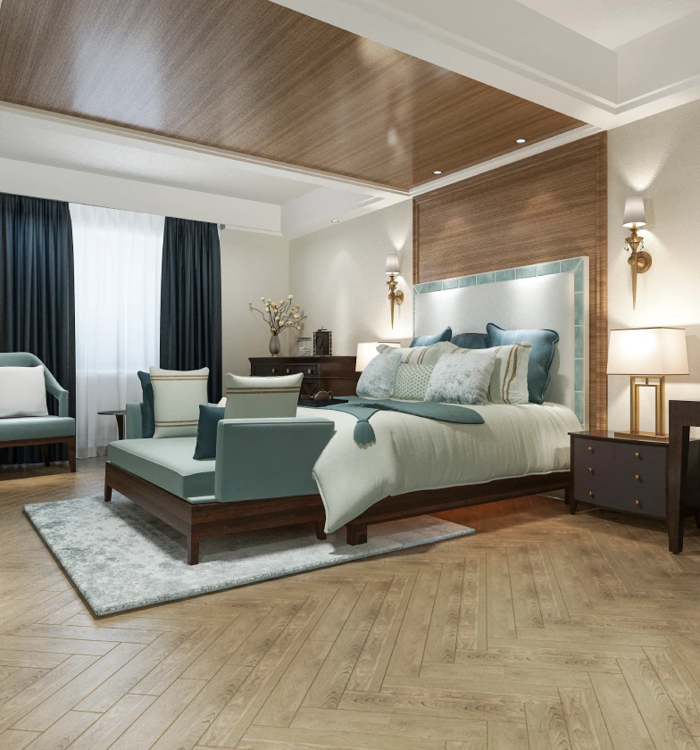 classic luxury bedroom suite in hotel