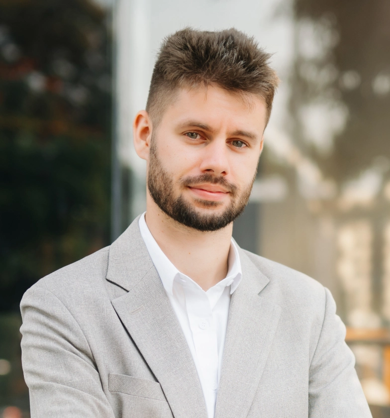 modern businessman outdoors using a tablet ideal