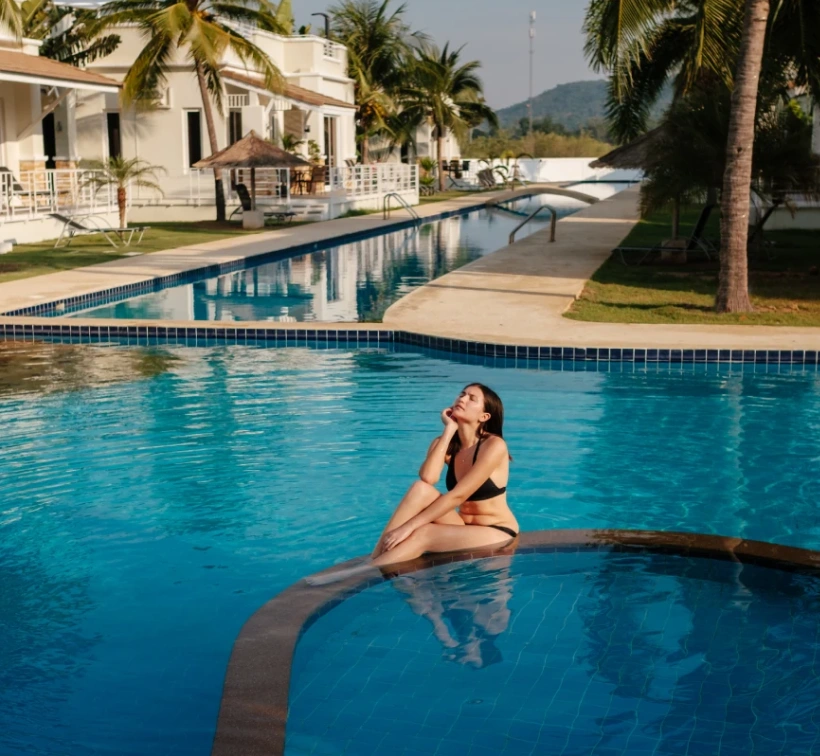shot of a young woman relaxing
