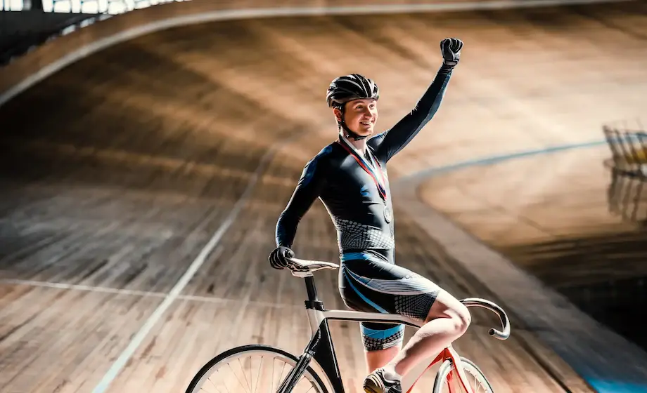 smiling athlete bycicle
