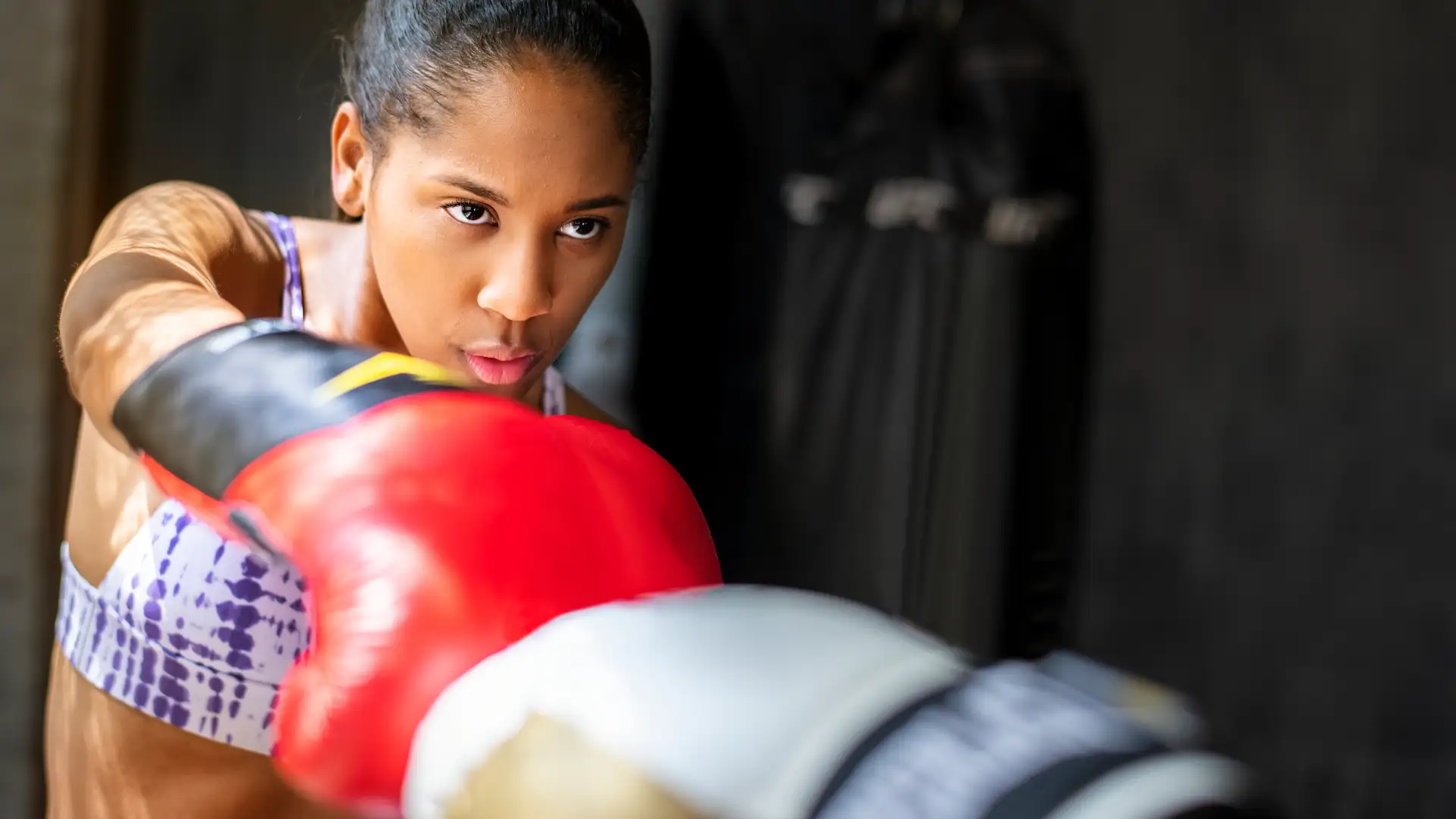 strong and fit female boxer