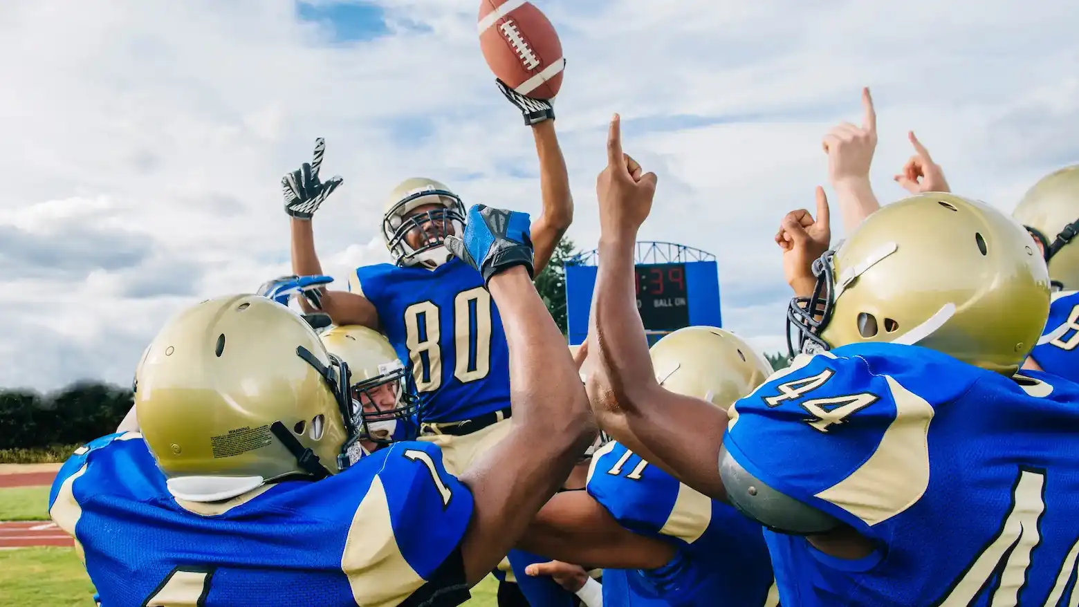 teenage and male american football