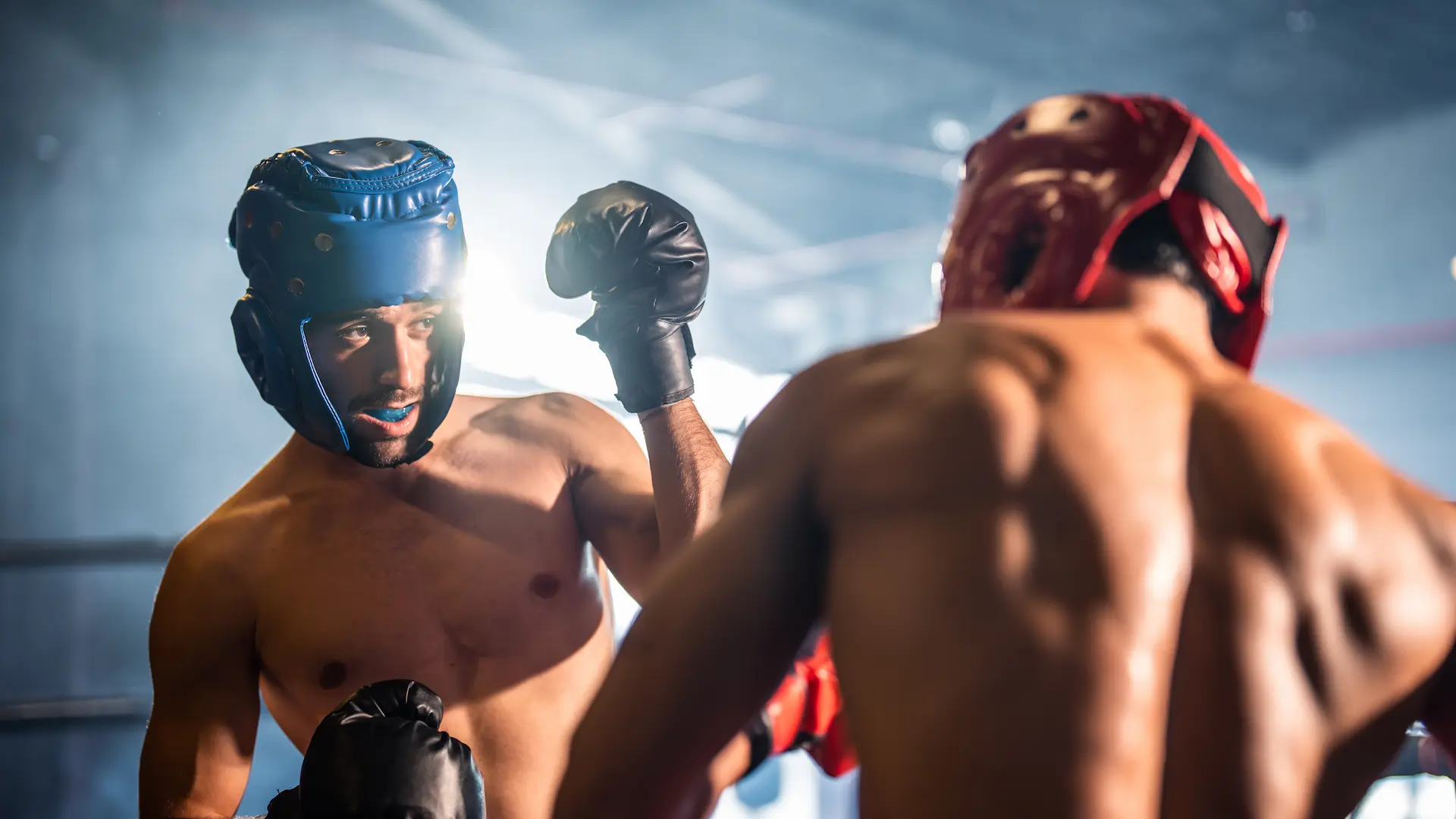 two young professional boxer having a competition