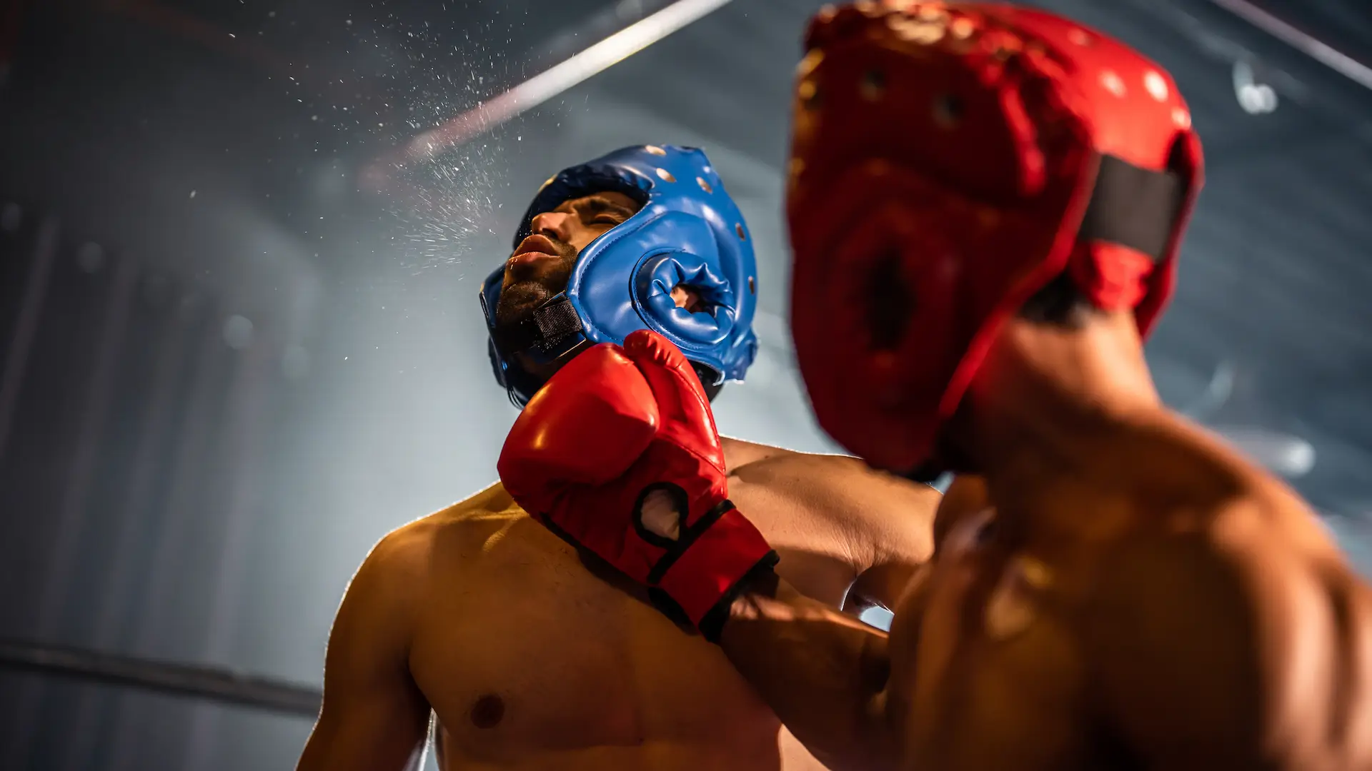 two young professional boxer having a competition