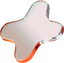 glass ornament with plus shape